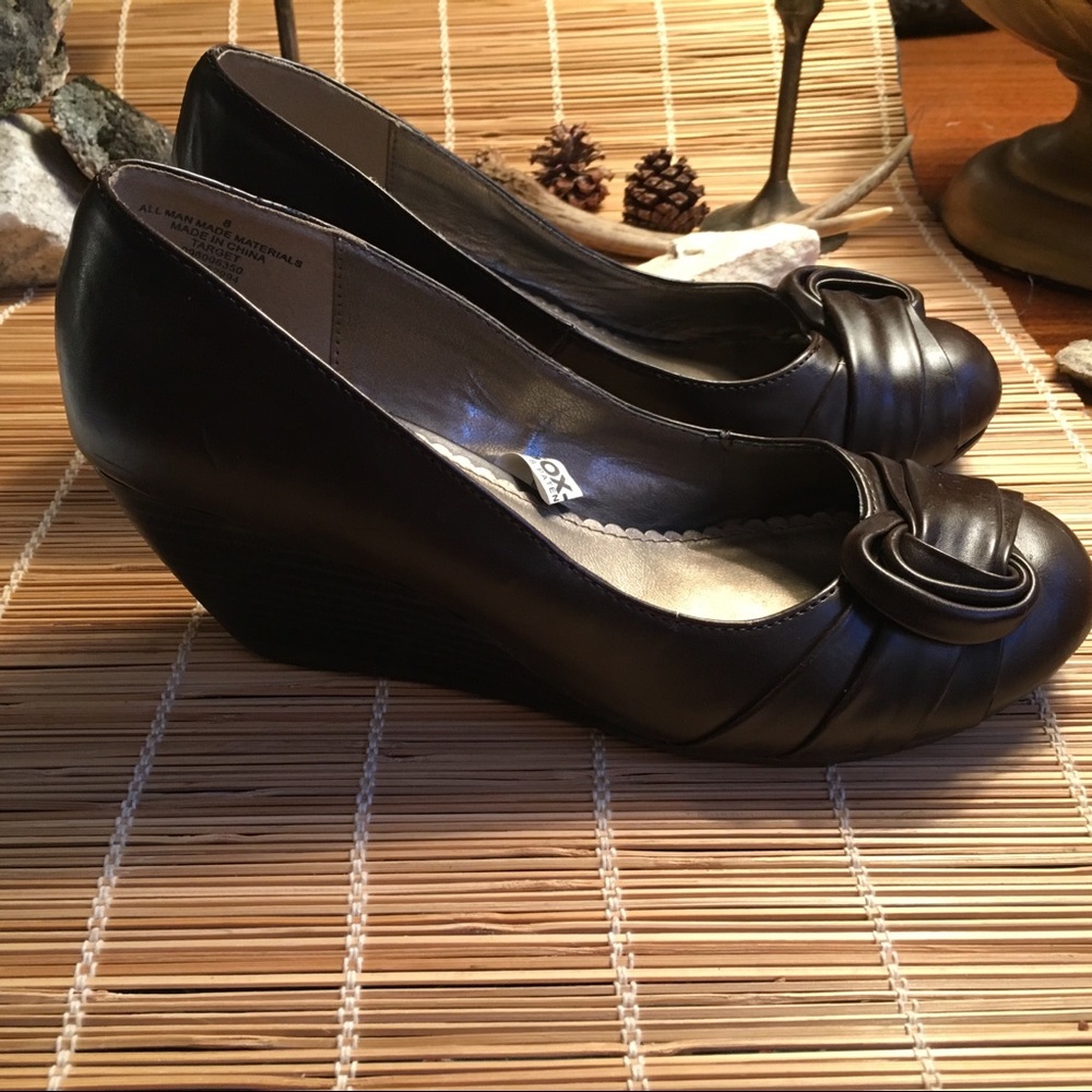 Xhilaration  RETRO SOX sole Brown Baby Doll Wedge